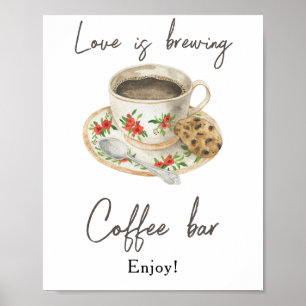 Liebe braut Brautparty Kaffee Bar Poster