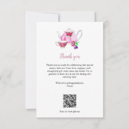 Liebe Braut Brautparty Tee Party QR Code Dankeskarte