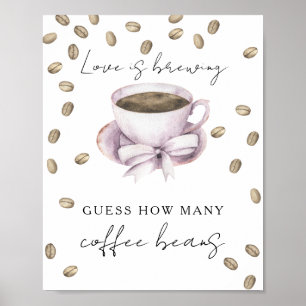Liebe braut Brautparty Wie viele Kaffeebohnen Poster