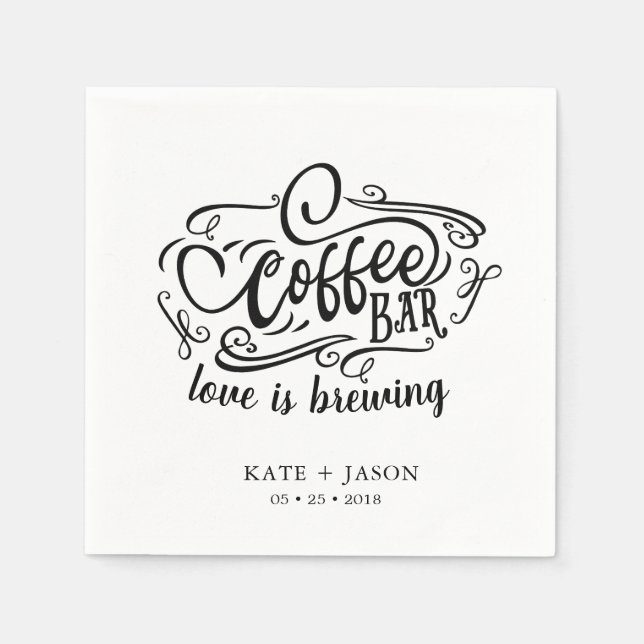 Liebe braut dekoratives Hochzeitspapier Napkin Serviette (Vorderseite)