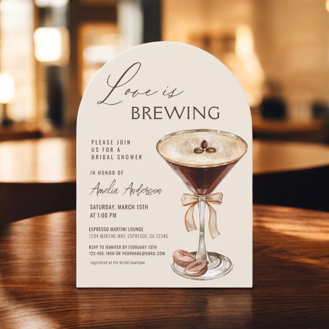 Liebe Braut Espresso Martini Brautparty Einladung (Von Creator hochgeladen)
