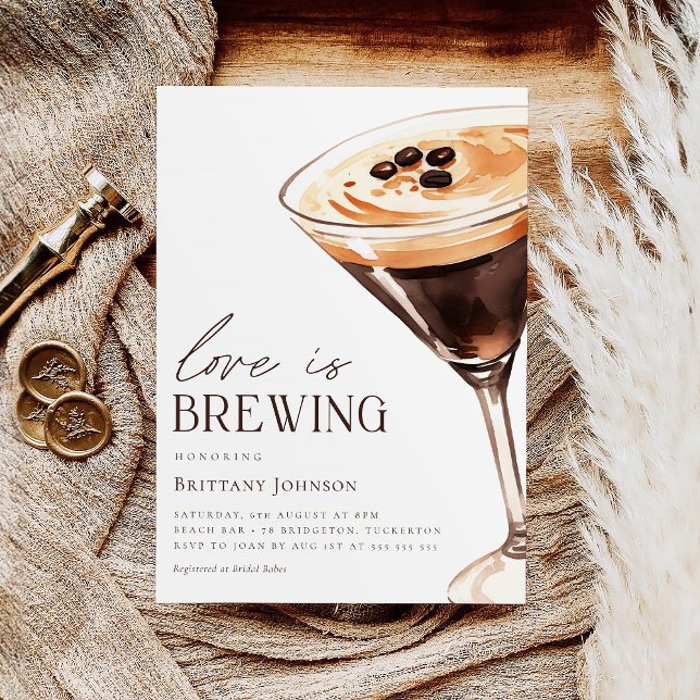 Liebe Braut Espresso Martini Brautparty Einladung (Von Creator hochgeladen)