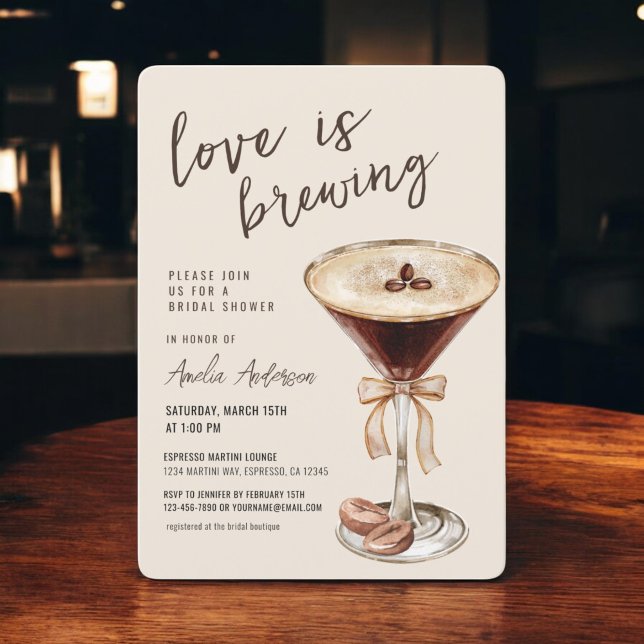 Liebe Braut Espresso Martini Brautparty Einladung (Von Creator hochgeladen)