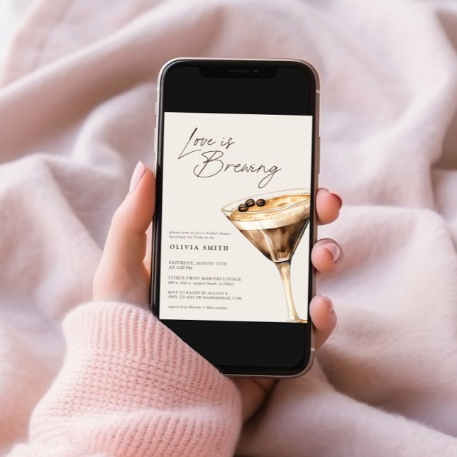 Liebe Braut Espresso Martini Brautparty Einladung (Von Creator hochgeladen)