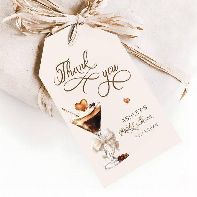 Liebe braut Espresso Martini Brautparty Geschenkanhänger (Von Creator hochgeladen)