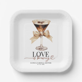 Liebe braut Espresso Martini Brautparty Pappteller