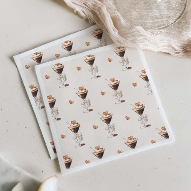 Liebe braut Espresso Martini Brautparty Serviette (Von Creator hochgeladen)