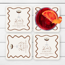 Liebe Braut Expresso Martini Brautparty Rechteckiger Pappuntersetzer