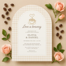 Liebe braut Gingham-Kaffee-Paar-Dusche