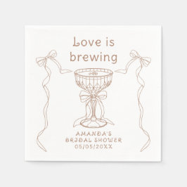 Liebe braut handgezeichnetes Brautparty Serviette