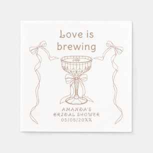 Liebe braut handgezeichnetes Brautparty Serviette