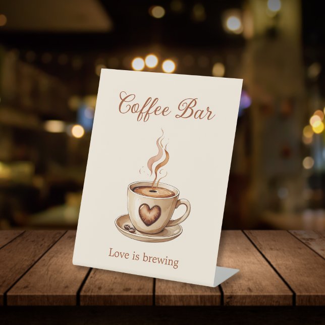 Liebe braut heart Shaped Coffee Bar Sockelschild (Von Creator hochgeladen)