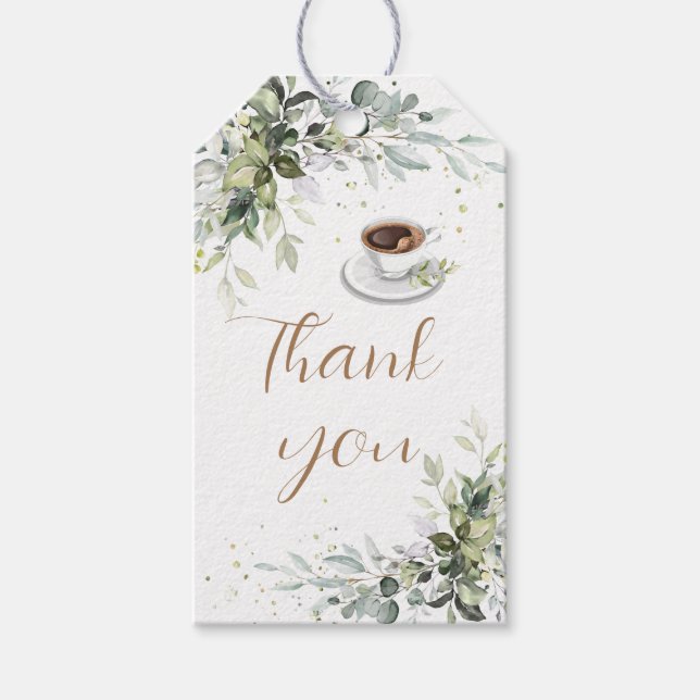 Liebe braut Kaffee Bar Party Danke Geschenkanhänger (Vorderseite)