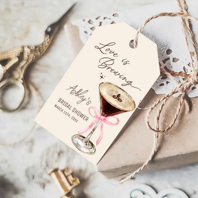 Liebe braut Martini-Brautparty-Geschenkmarke Geschenkanhänger (Von Creator hochgeladen)