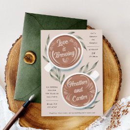 Liebe Braut Mocha Latte Coffee Couple Dusche Einladung