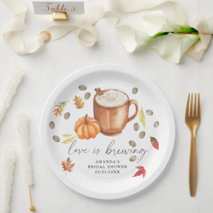 Liebe braut Pumpkin Coffee Brautparty Pappteller