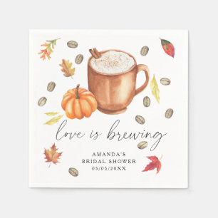 Liebe braut Pumpkin Coffee Brautparty Serviette
