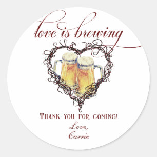Liebe braut sich Gothic Heart Beer Junggesellinnen Runder Aufkleber