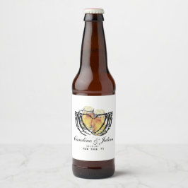 Liebe braut Skeleton Hands Bier Polterabend Bierflaschenetikett