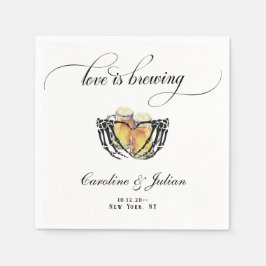 Liebe braut Skeletthandschuhe Serviette