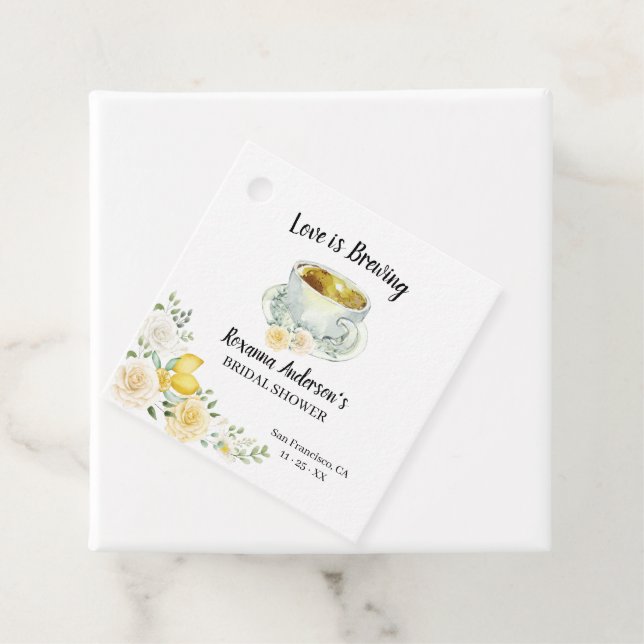 Liebe Braut Zitronen & Rose Tee Brautparty Geschenkanhänger (Beispiel)
