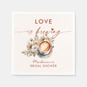 Liebe Brautparty mit Floralem Kaffee-Motto Serviette