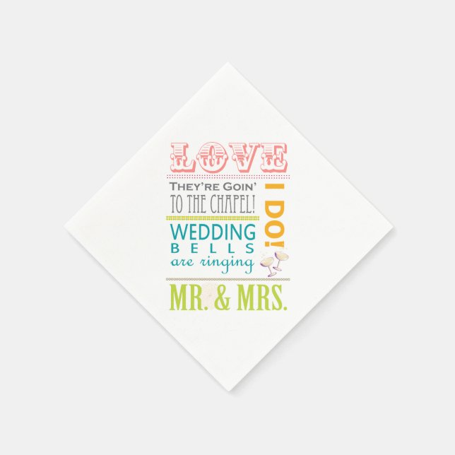 Liebe Brautparty Party Napkins, I Do! Herr & Frau Serviette (Ecke)