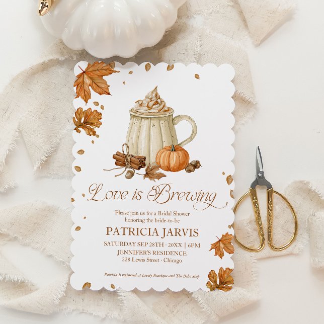 Liebe Brautparty QR Code zum Herbst Einladung (Von Creator hochgeladen)