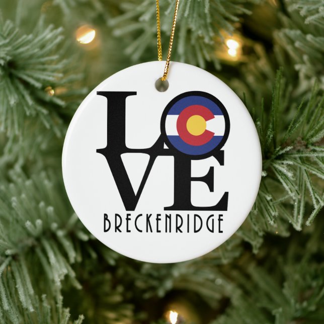 LIEBE Breckenridge Colorado Keramik Ornament (Baum)