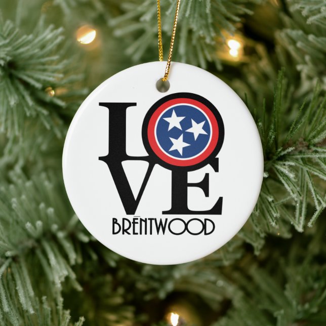 LIEBE Brentwood Tennessee Keramik Ornament (Baum)