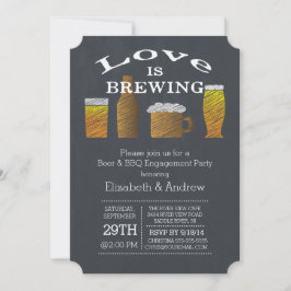 Liebe Brewing Barbecue Engagement Partei Einladung
