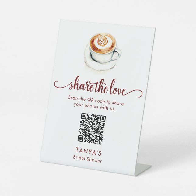 Liebe Brewing Share der Liebe Fotos QR-Code Sockelschild (Vorderseite)