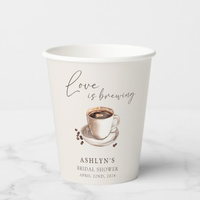 Liebe bricht Brautparty Paper Cups Pappbecher (Vorderseite)