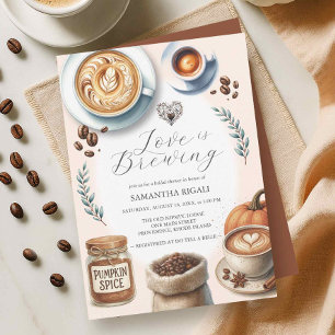 Liebe bricht Brautparty Pumpkin Gewürzkaffee Einladung