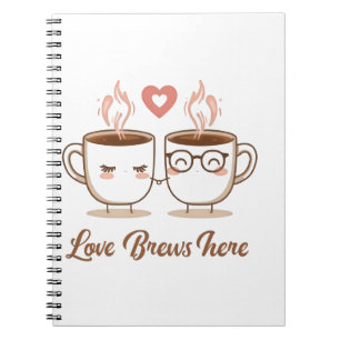 Liebe bricht hier - Niedliches romantisches Kaffee Notizblock