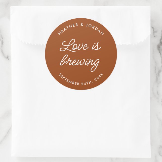 Liebe bricht Hochzeitscoffee-Lieblinge Runder Aufkleber (Tasche)