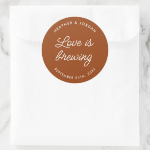 Liebe bricht Hochzeitscoffee-Lieblinge Runder Aufkleber
