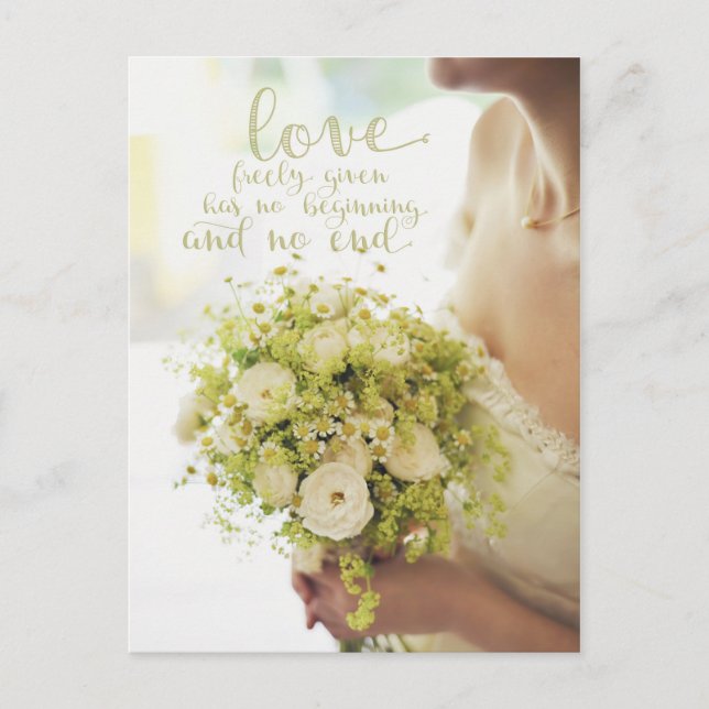 Liebe Bride Blume Hochzeit Postkarte (Vorderseite)