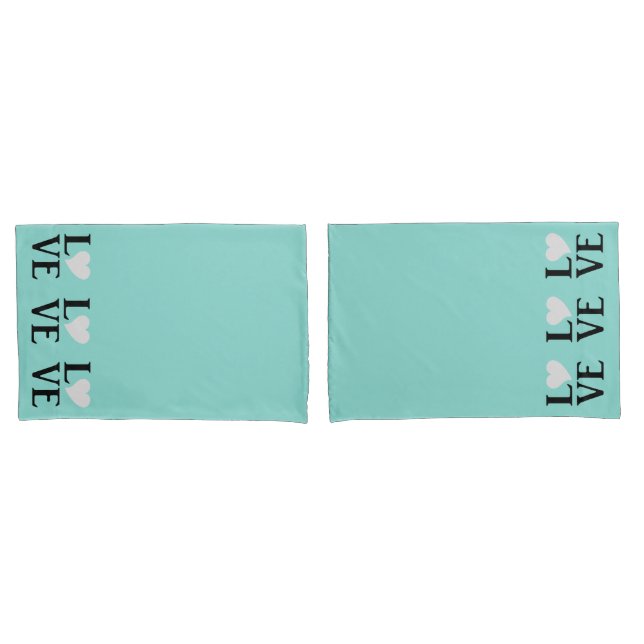 Liebe Bride & Co Aquamarin Blue Wedding Wohngestal Kissenbezug (Vorderseite-Set)