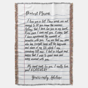 Liebe Brief Geschenk Ehemann Ehefrau für Ihm Blank Decke