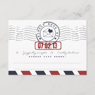 Liebe-Brief-Hochzeitkarte RSVP Karte