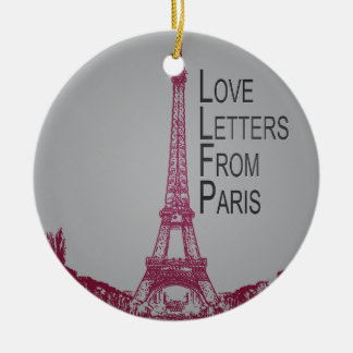 Liebe-Briefe aus Paris Keramikornament