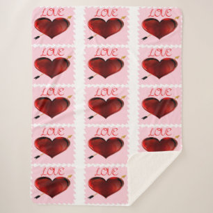 Liebe Briefmarke Sherpa Blanket Sherpadecke