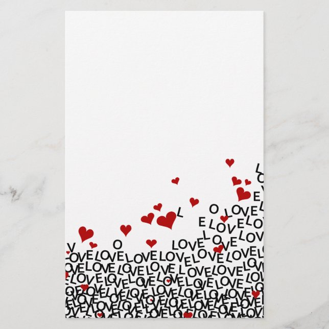Liebe-Briefpapier des Valentines Tages Briefpapier (Vorderseite)