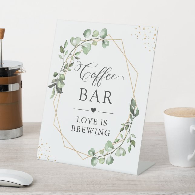 LIEBE BRINGT | Coffee Bar Geometric Eucalyptus Sockelschild (In SItu)