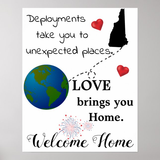 Liebe bringt Ihnen Zuhause Willkommenspender Zuhau Poster (Vorne)