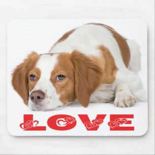 Liebe Brittany Spaniel Welpe Hundemauspad Mousepad