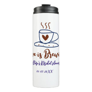 Liebe brodelt braune blaue Brautparty Namen einfüg Thermosbecher