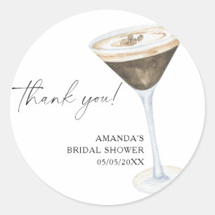 Liebe brodelt Espresso Martini Danke Runder Aufkleber