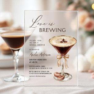 Liebe brodelt Espresso Martini Junggesellinnenabsc Acryleinladungen